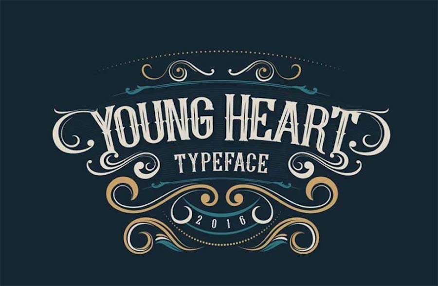 Young Heart Typeface, una fuente occidental de primera calidad.