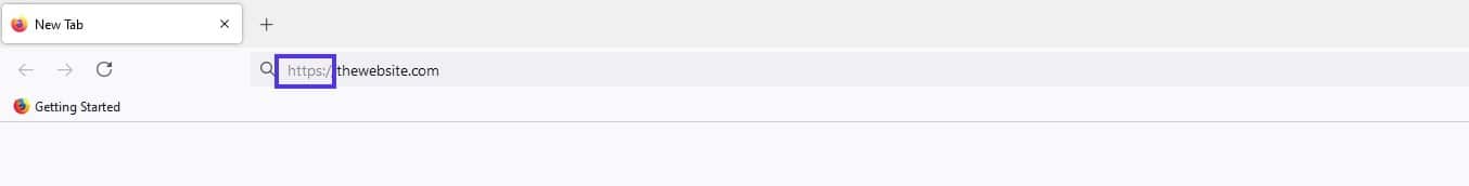Le protocole HTTPS dans la barre d'adresse de Firefox.