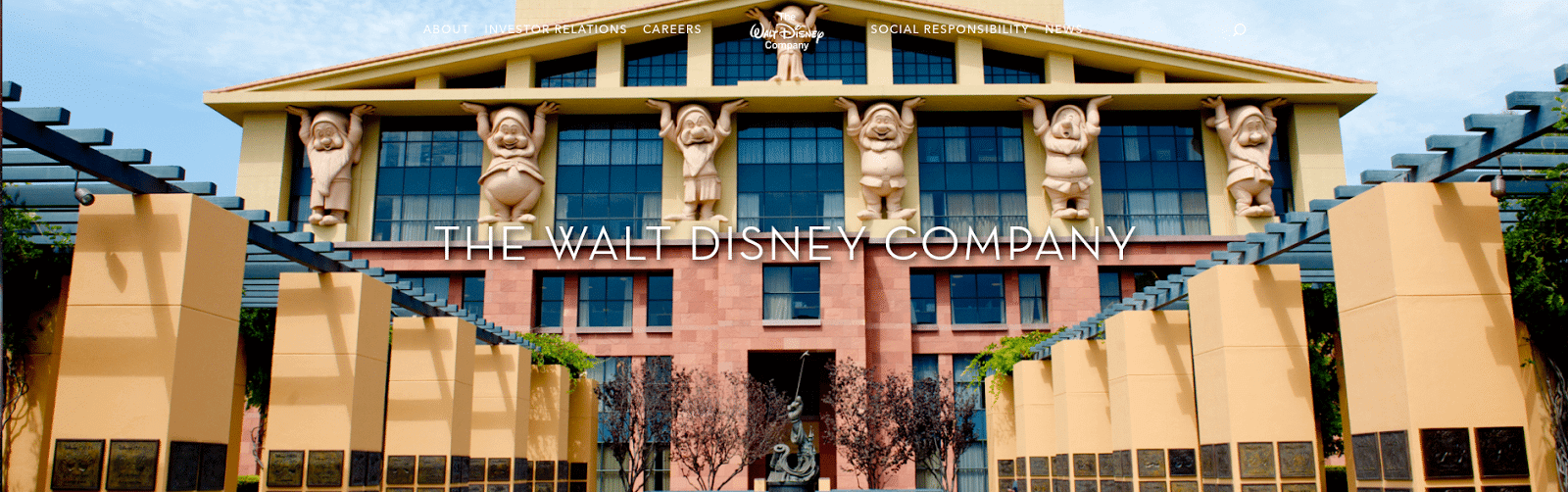 La homepage della Walt Disney Company.