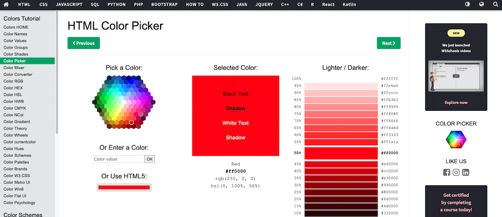 HTML Color Mixer