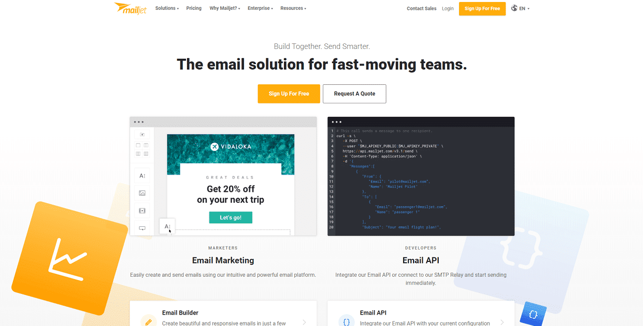 La piattaforma di email marketing Mailjet.