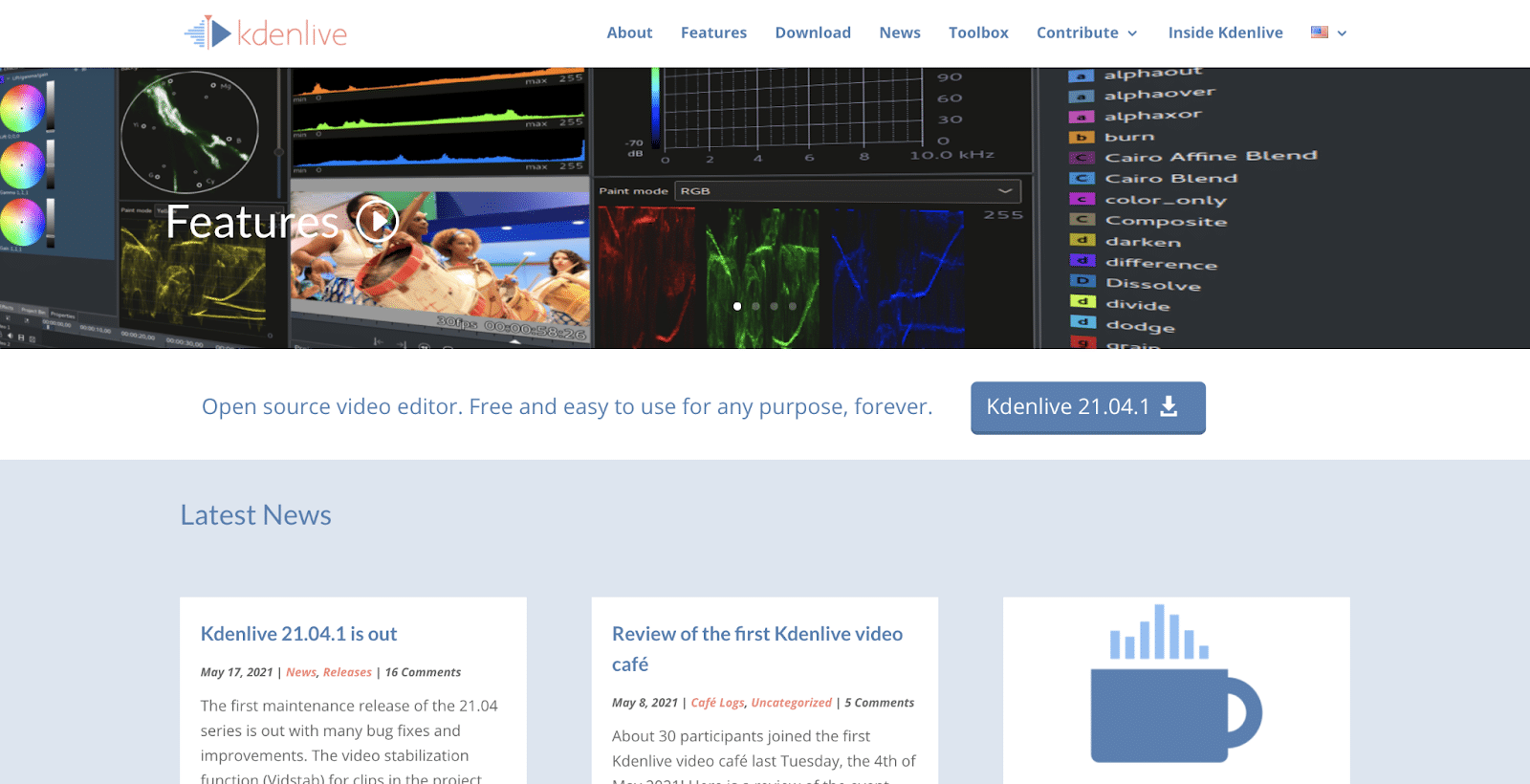 Kdenlive è un software open-source che viene sempre aggiornato con nuovo codice e caratteristiche.