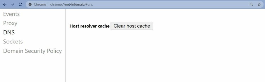 Como limpar o cache DNS no Chrome.