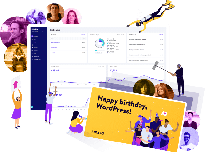 A selection of the work by the Kinsta design team