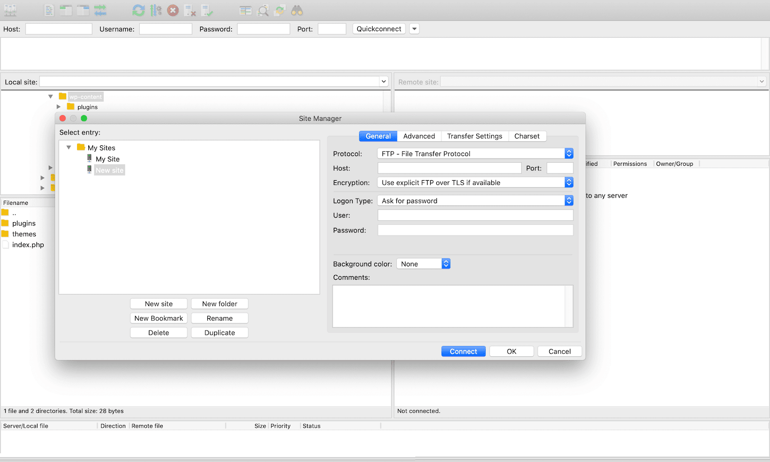 FTPクライアント「FileZilla」を使ってサーバーに接続する