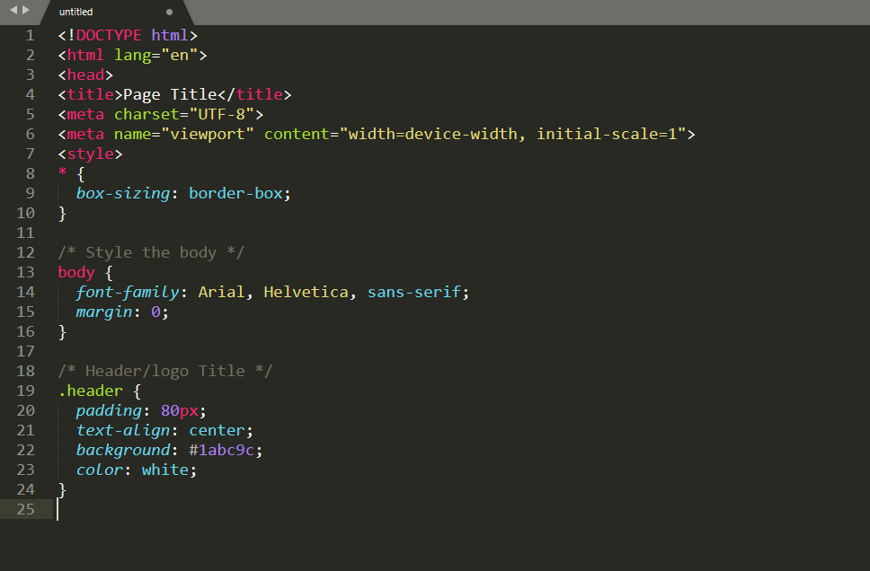 Screenshot del codice HTML visualizzato tramite un editor di testo.