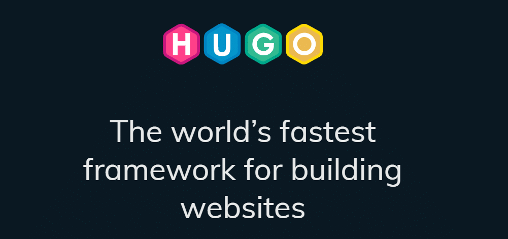 The Hugo homepage with the headline