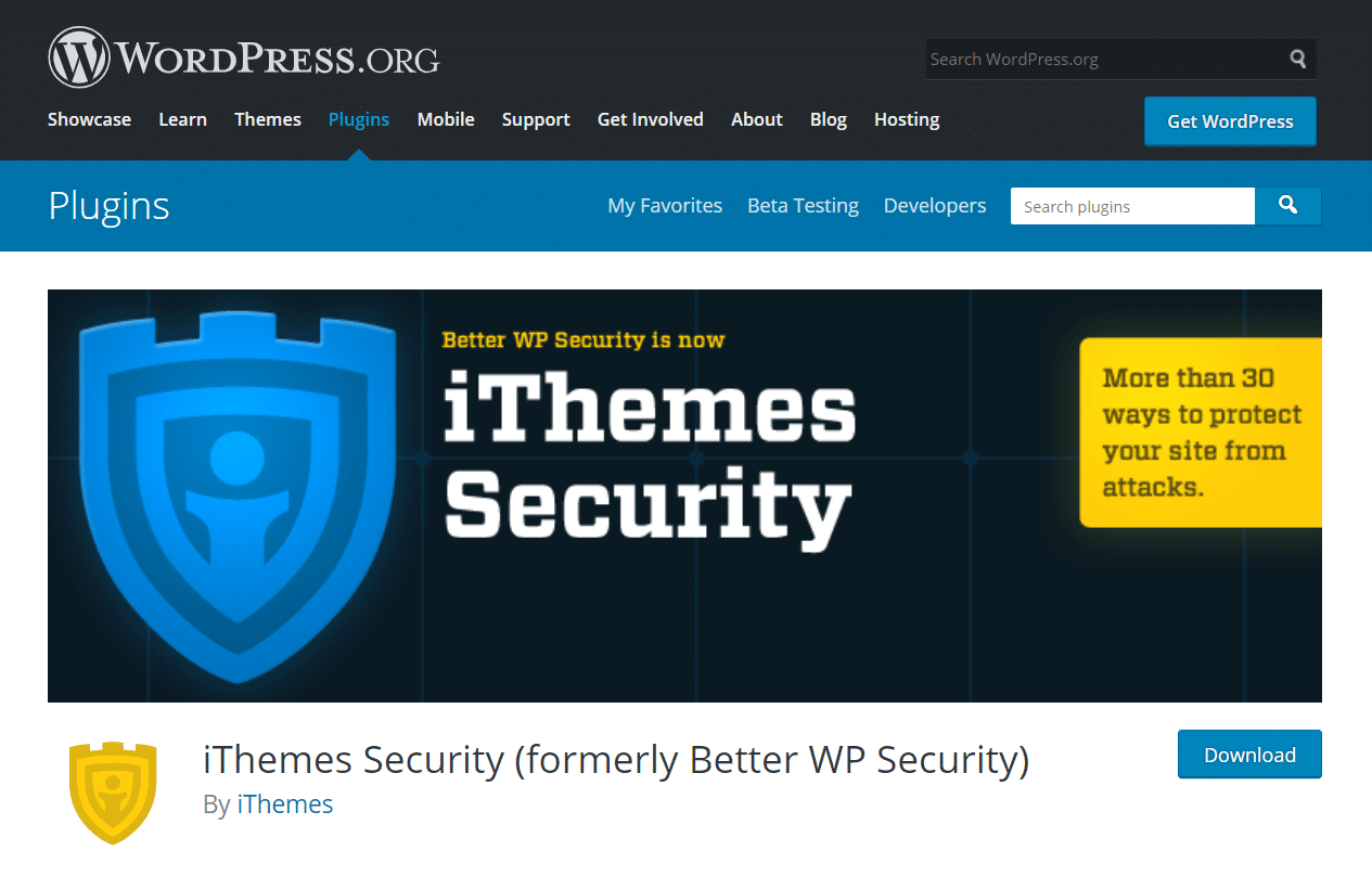 iThemes Security Plugin.