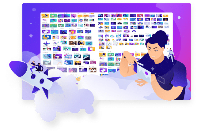 A sample of the Kinsta illustration library