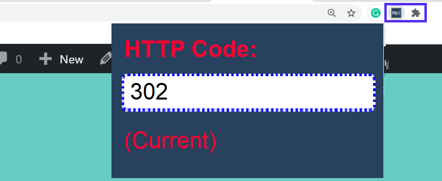 Captura de pantalla que muestra mi contraseña de estado HTTP para la URL actual, vista con la extensión de usuario de Chrome