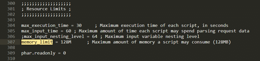 mamp pro php memory limit