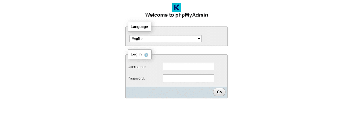 painel de controle de usuários phpMyAdmin