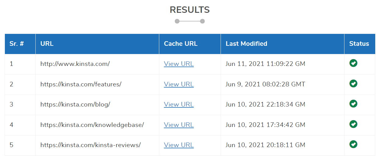 Google Cache Checker.