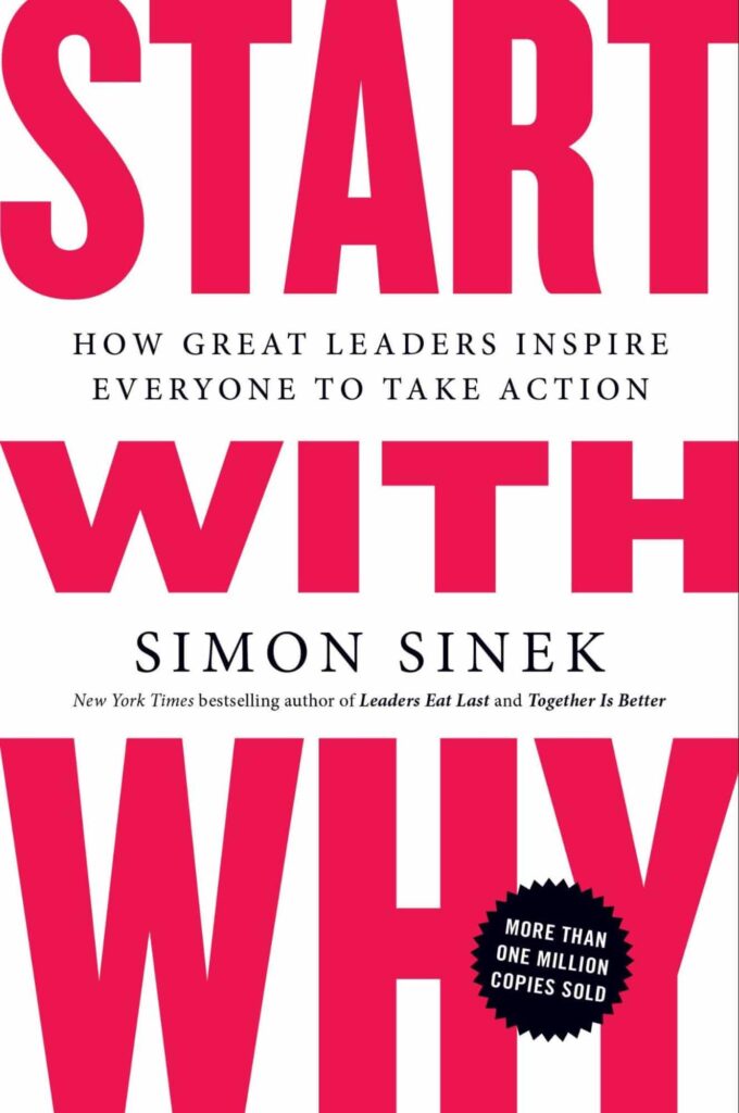 Capa de Start with Why, um dos melhores livros de negócios para iniciar e escalar um negócio.