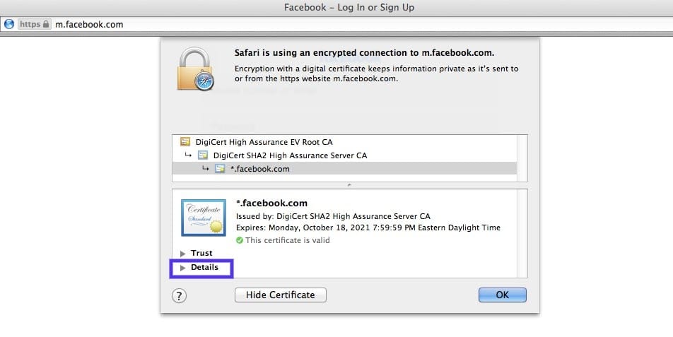 Check if the keychain trusts the certificate in the preferences