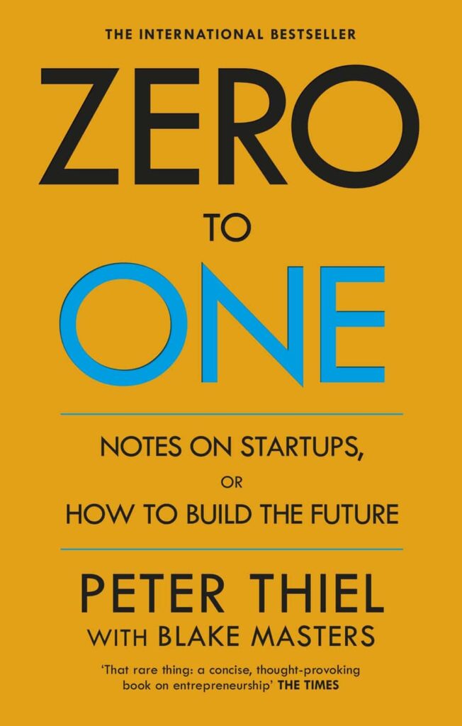 Cover of Zero to One, uno dei migliori libri di business per iniziare e scalare un business.