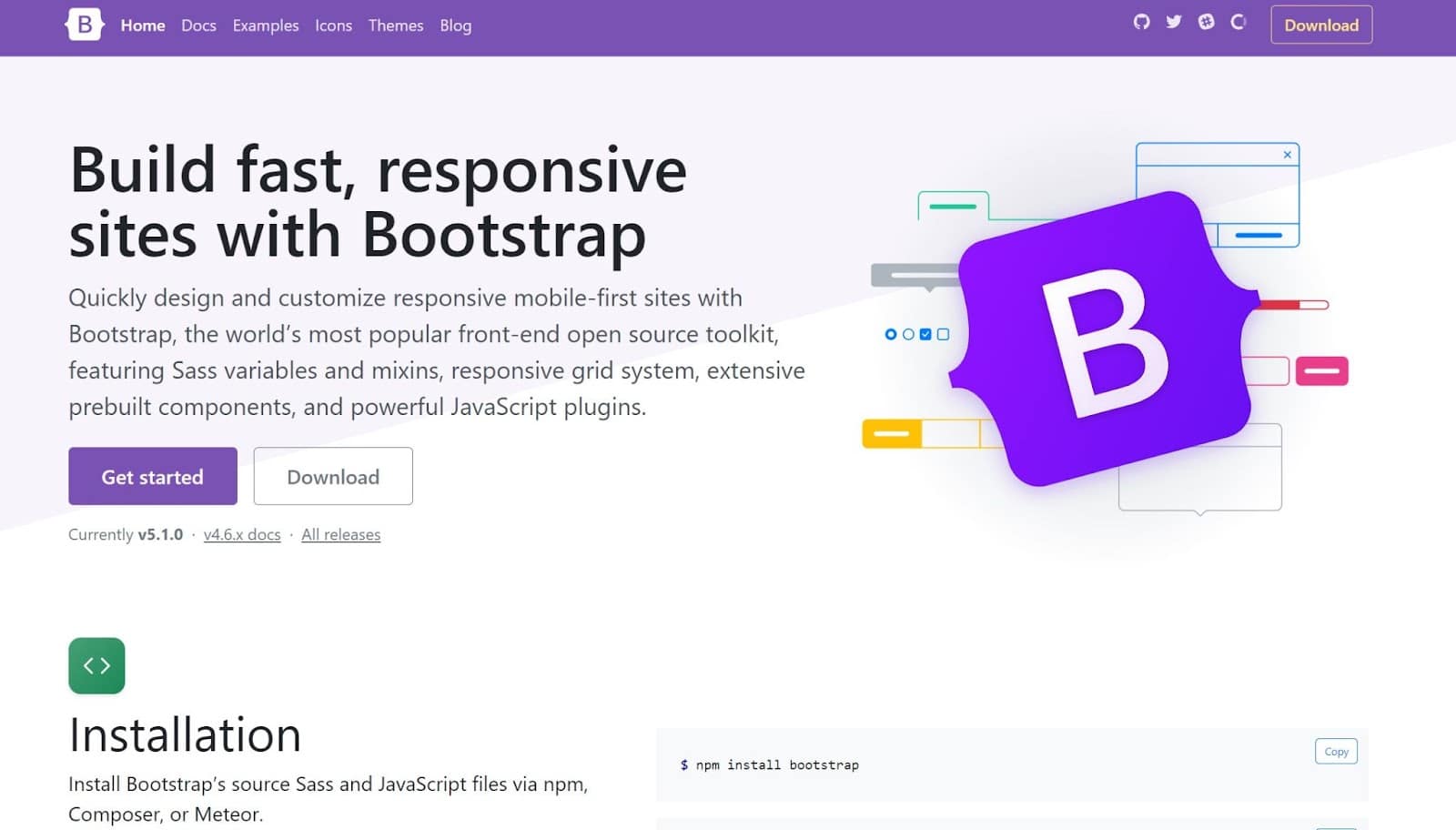 Bootstrap website homepage