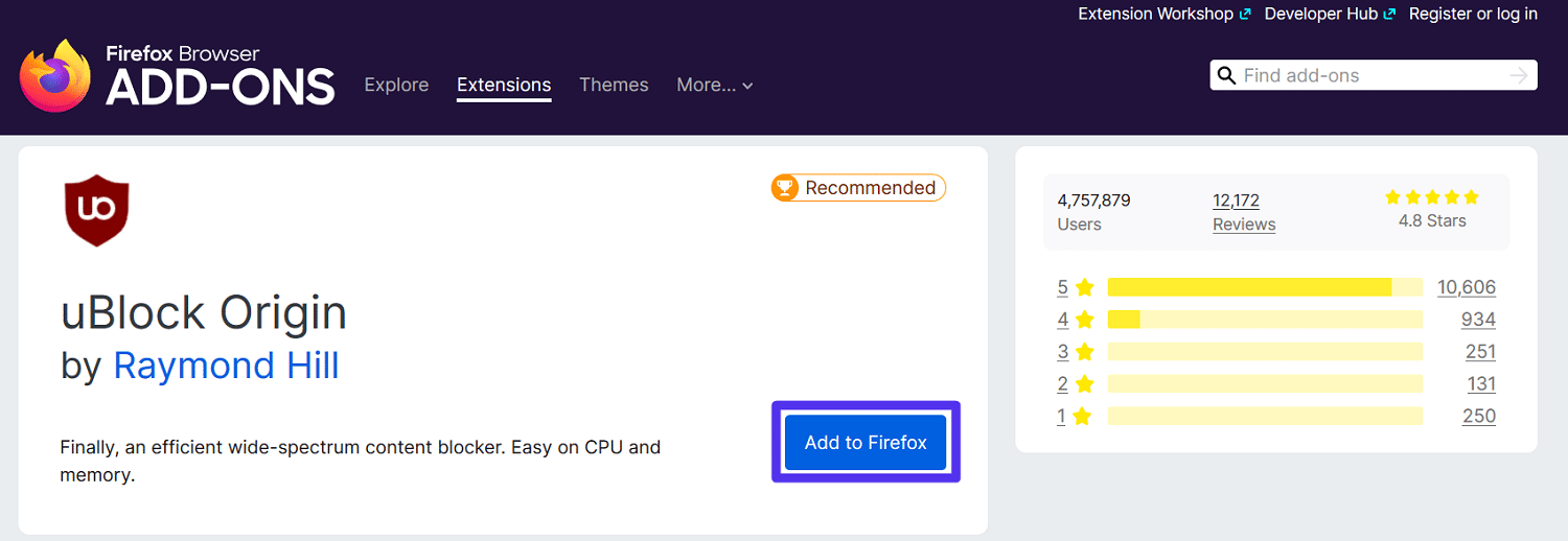 Adicionar extensão no Firefox