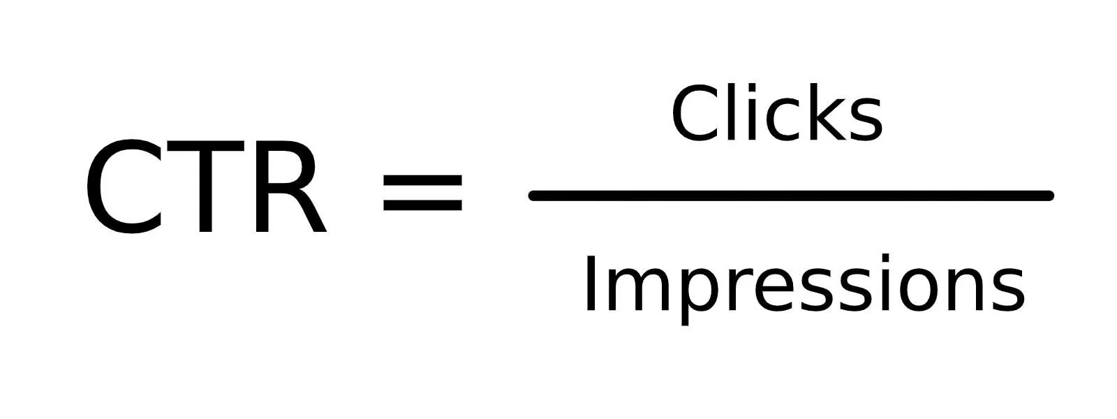 La formula per calcolare il CTR: clic diviso impressioni.