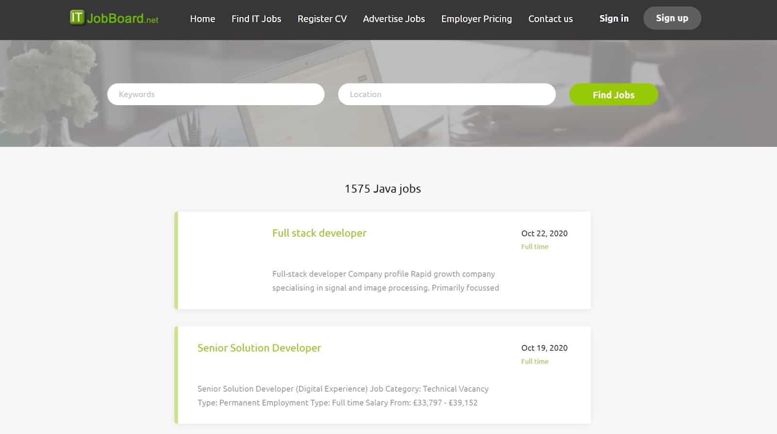 De JobBoard website