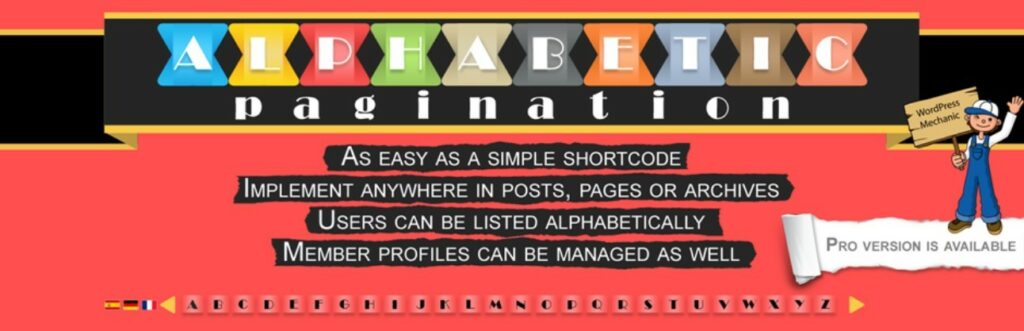 Extension WordPress Alphabetic Pagination