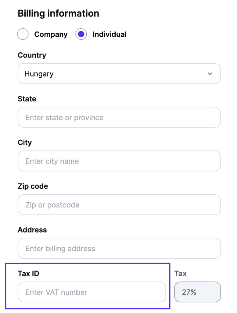 Add a VAT Number to Your Kinsta Account