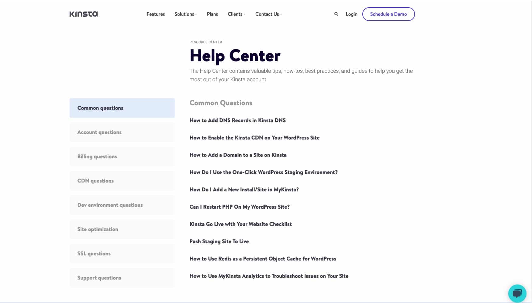 Help Center's homepage