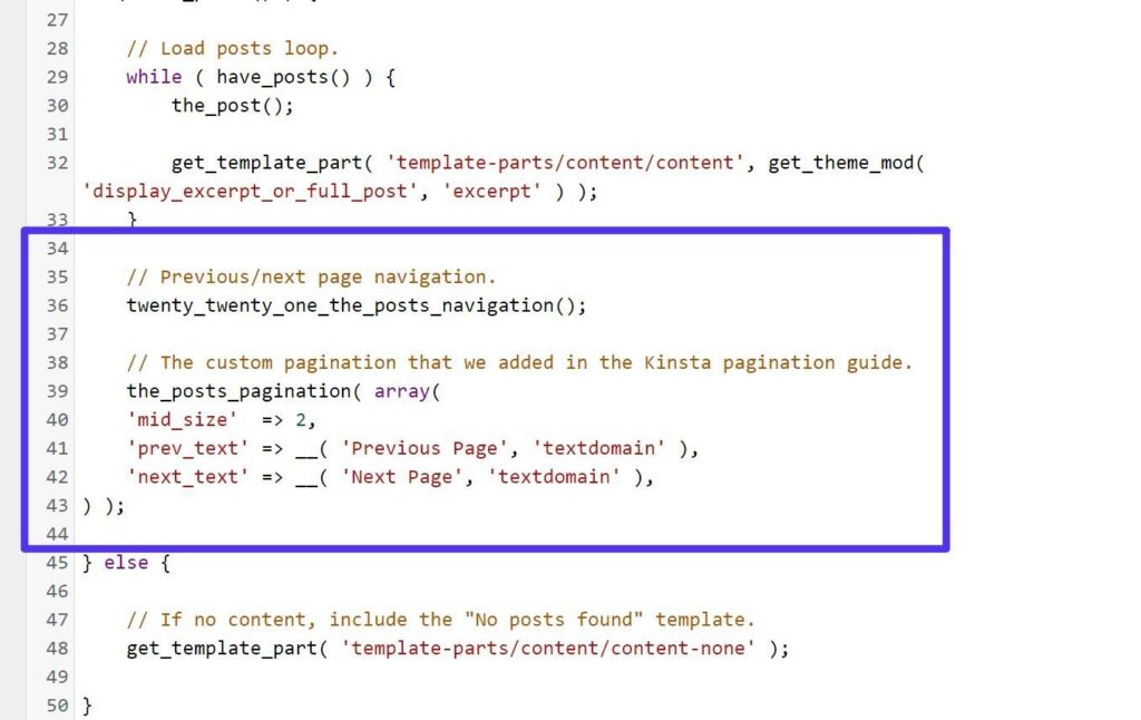 O código PHP real para a captura de tela do exemplo acima.
