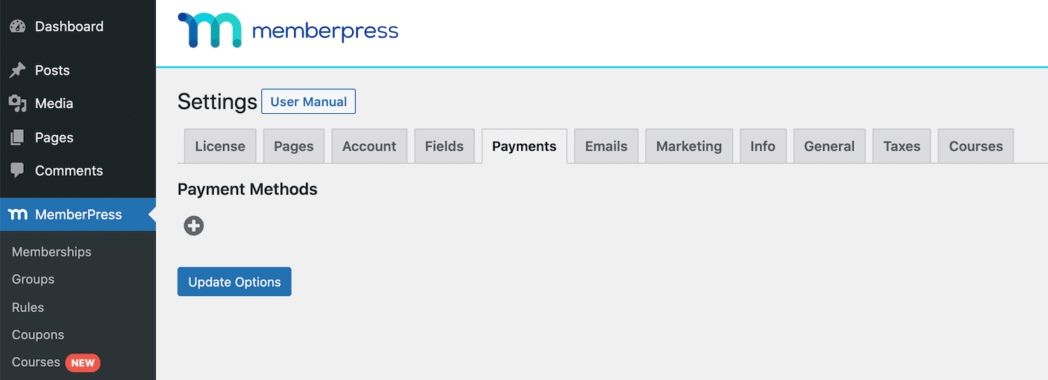 Add payment gateways in MemberPress