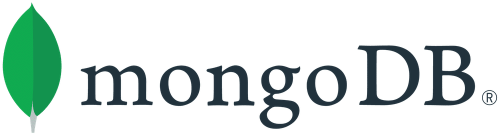 Il logo MongoDB che mostra una foglia verde a sinistra del nome del brand ("mongoDB").