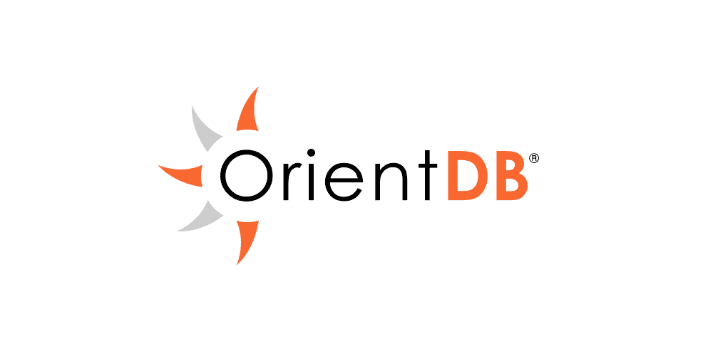 O logotipo do OrientDB, com as letras "DB".