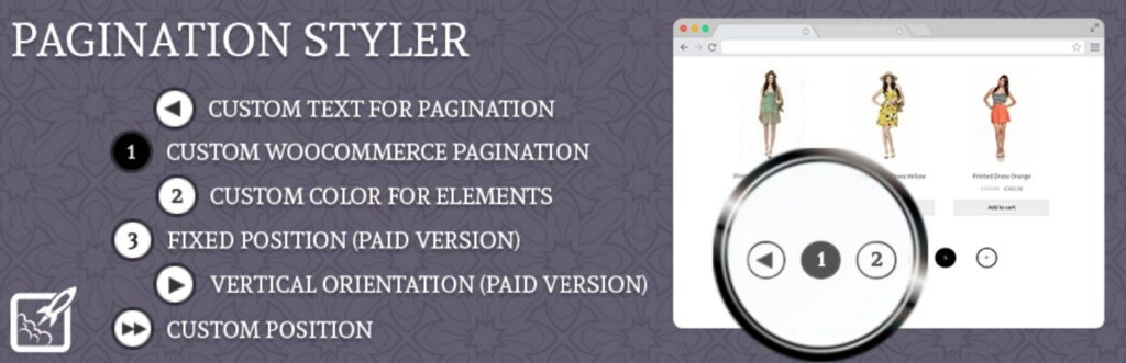 The Pagination Styler for WooCommerce WordPress plugin card.