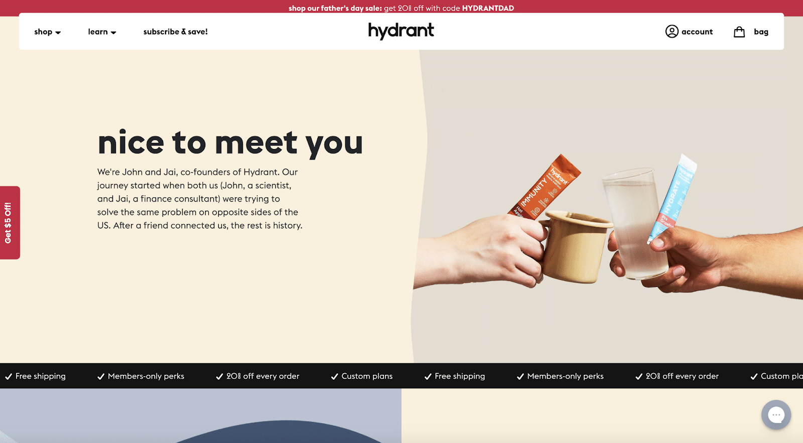 Die einzigartige Marke Hydrant wird auf der Seite Über uns deutlich.