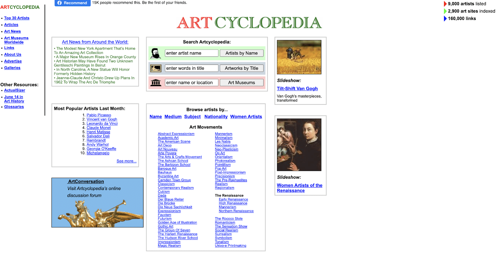 Artcyclopedia Bildersuche