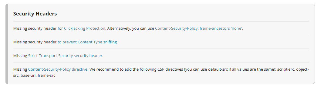 Notifications de vérification de Theme Security