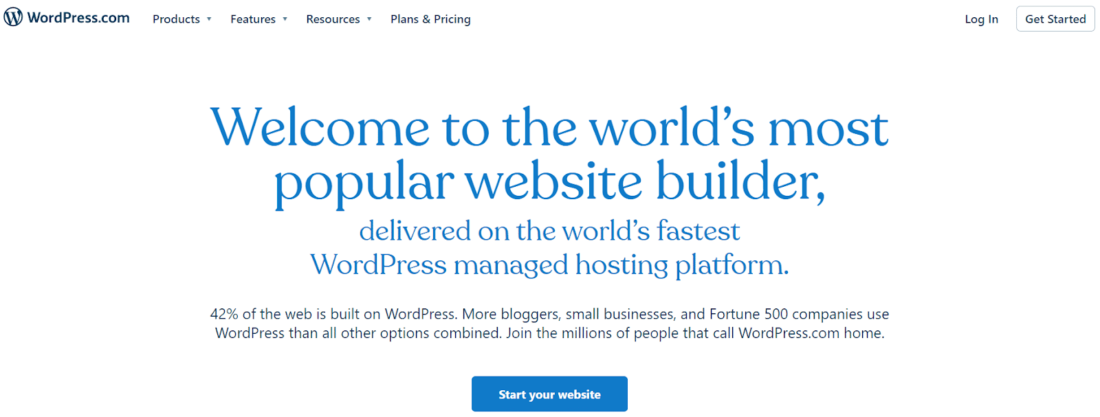 Homepage di wordpress.com