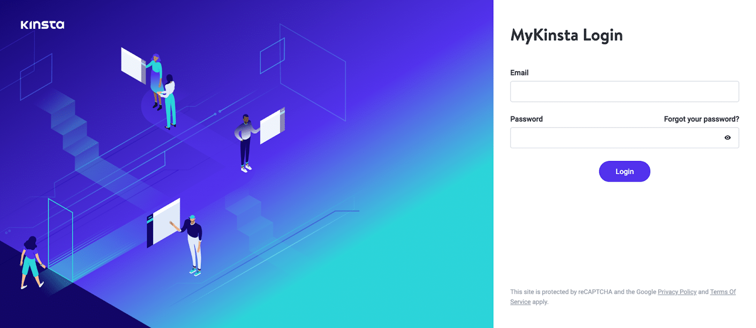 De homepage van MyKinsta.