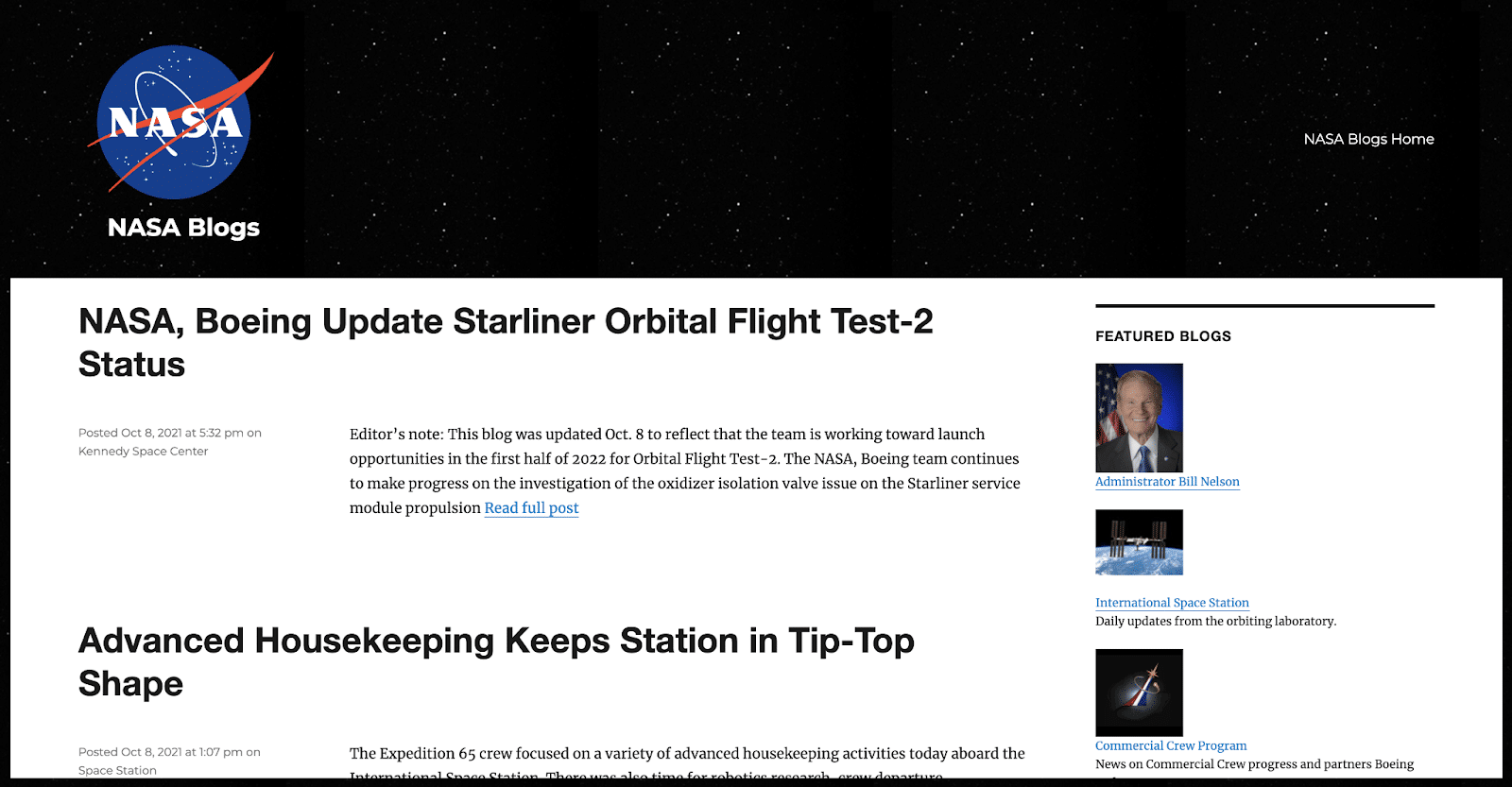 NASA uses a acronym in your blog name