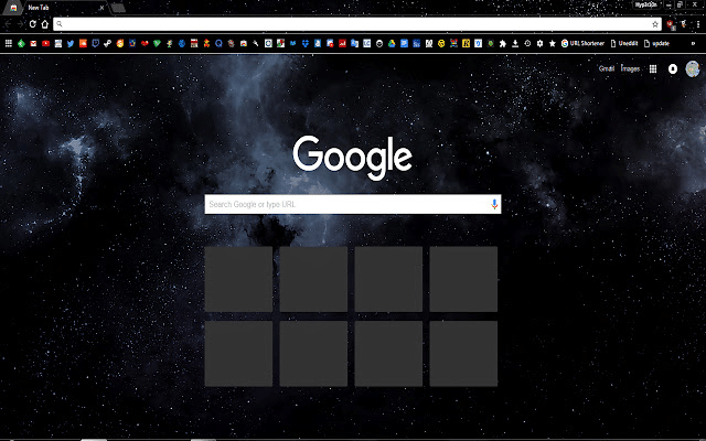  Donkere ruimtethema voor Google Chrome.