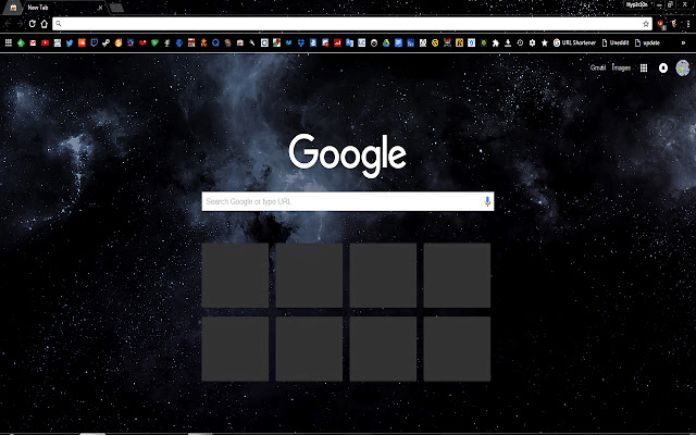 Tema scuro per Google Chrome.