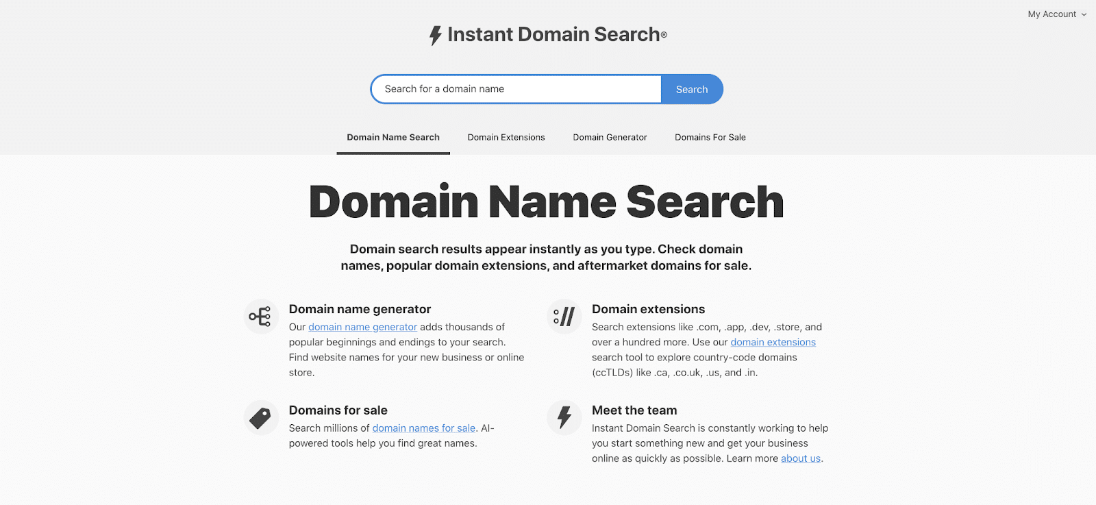 Instant Domain Search.