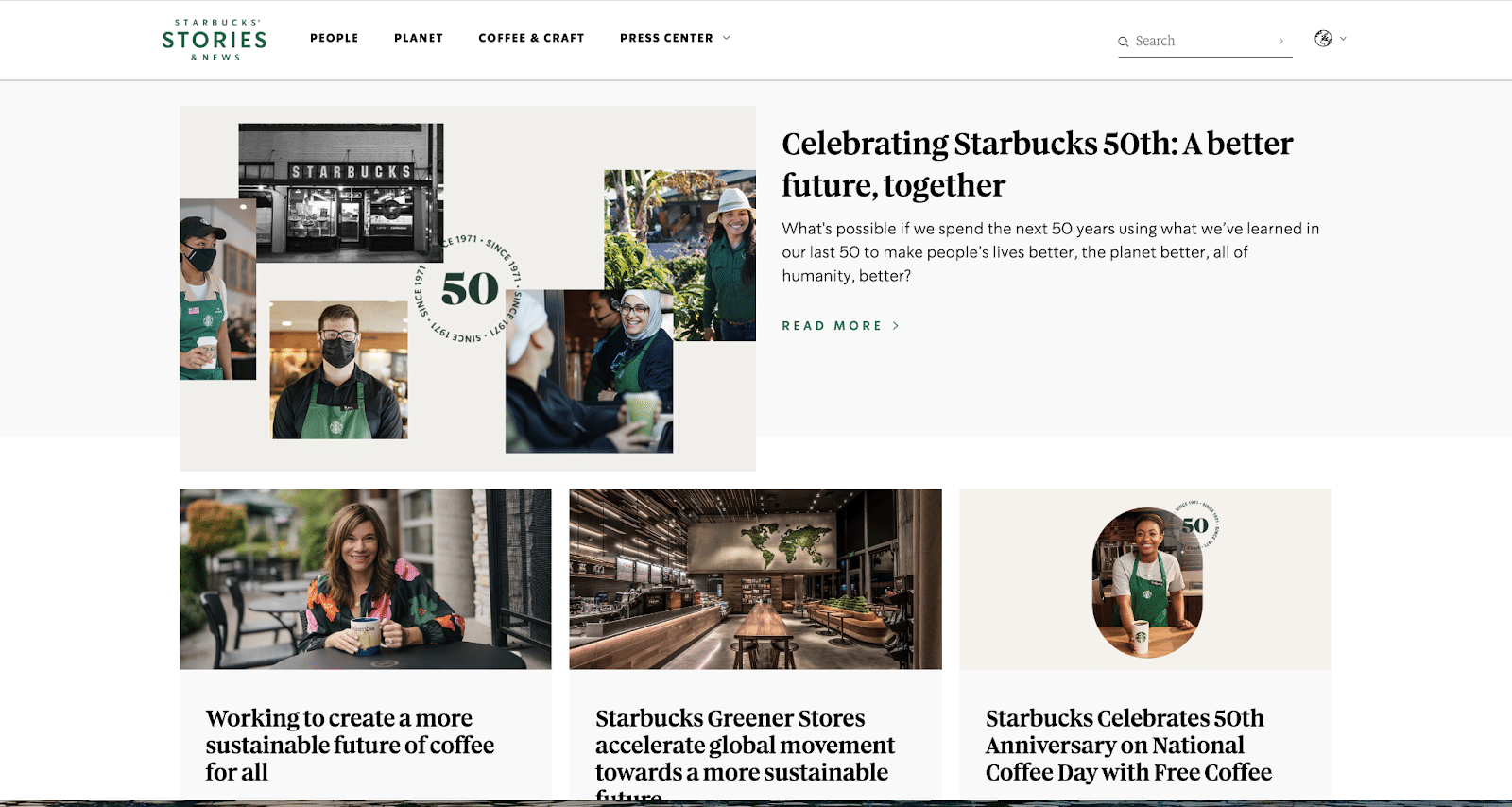 El blog Historias de Starbucks.