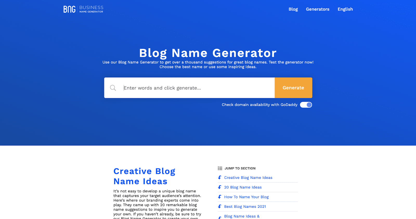 Blog Name Generator.