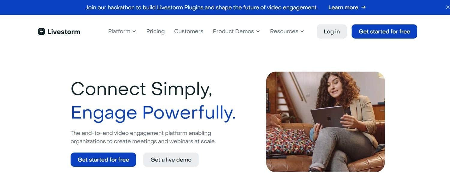 Livestorm webinar platform homepage