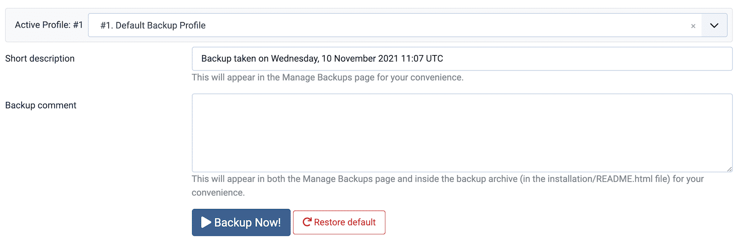 Click the Backup Now option