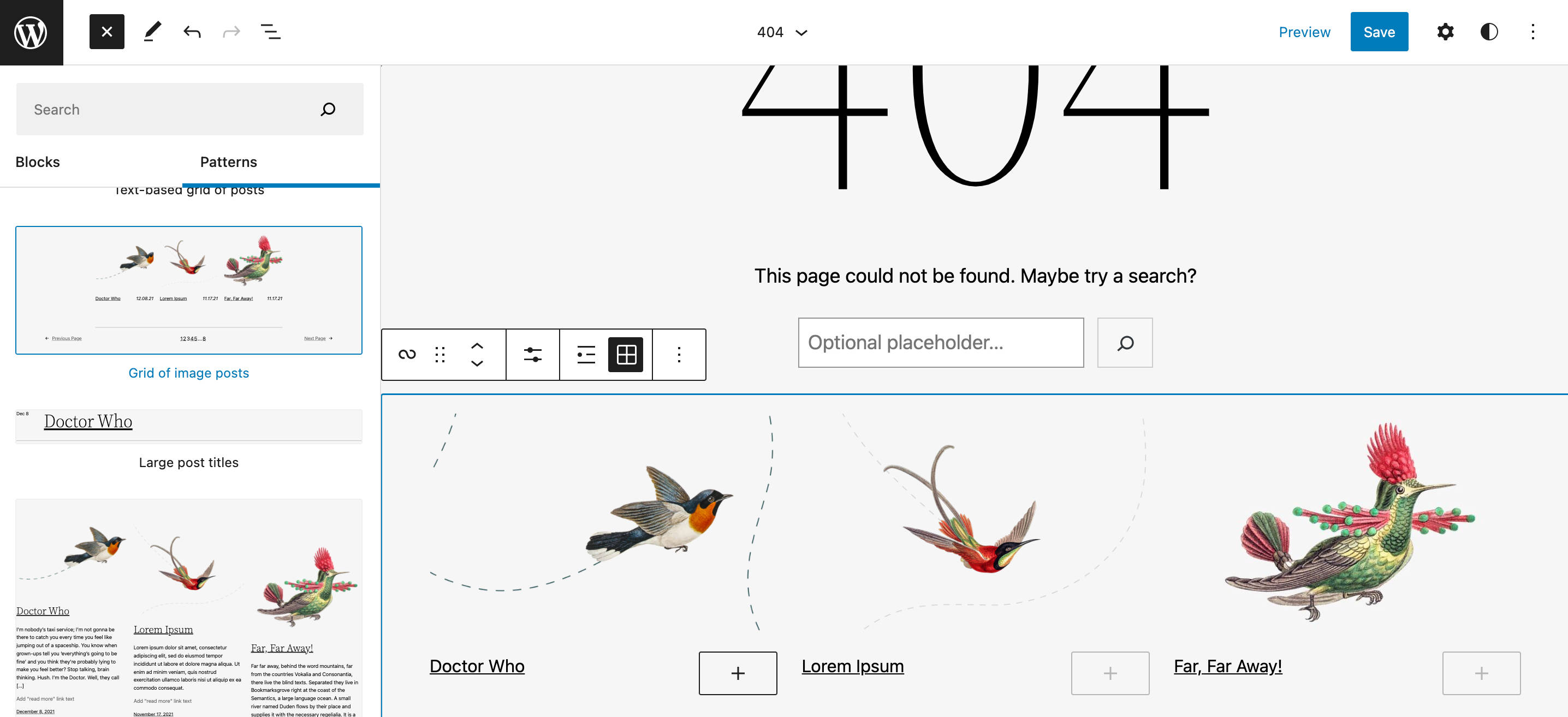  De 404 bloktemplate van Twenty Twenty-Two aanpassen