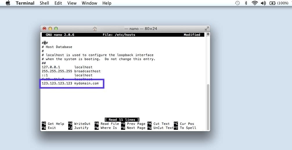 Add the ip address of the domain