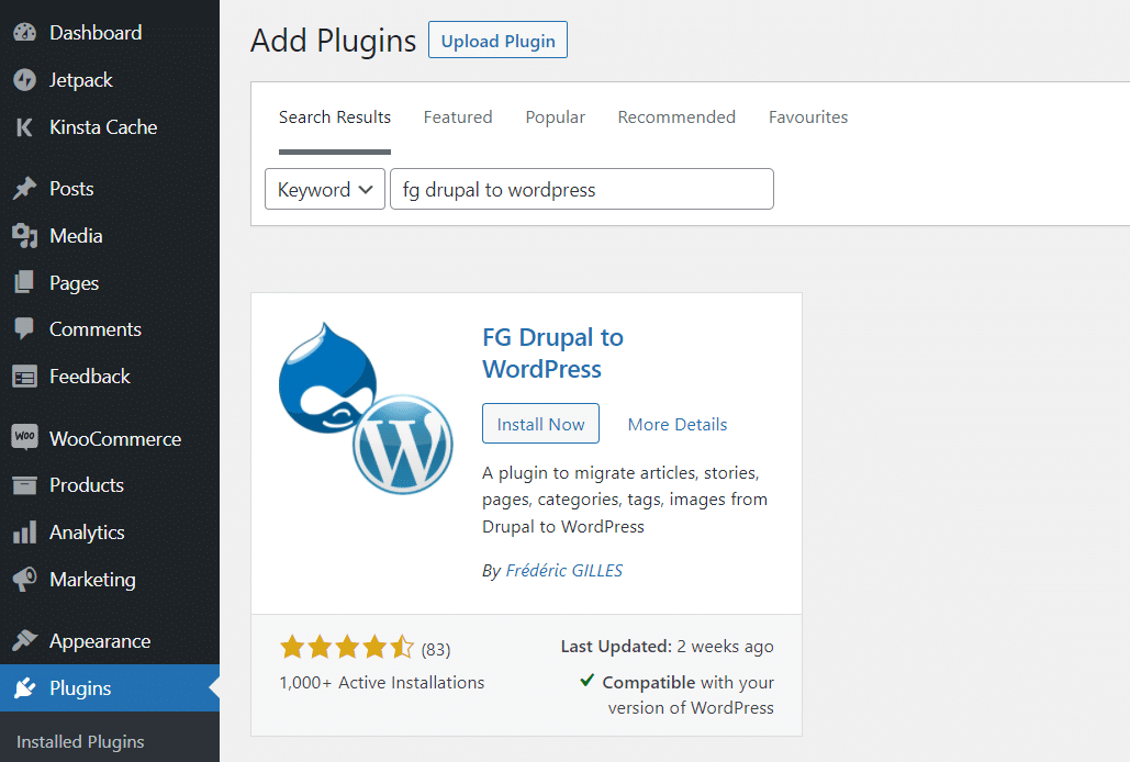 Instalação do FG Drupal para WordPress