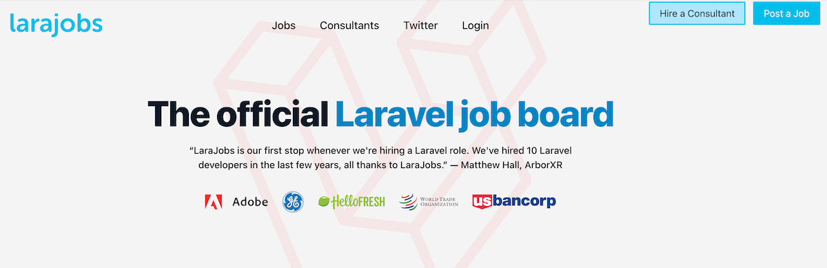 LaraJobsの求人ページ