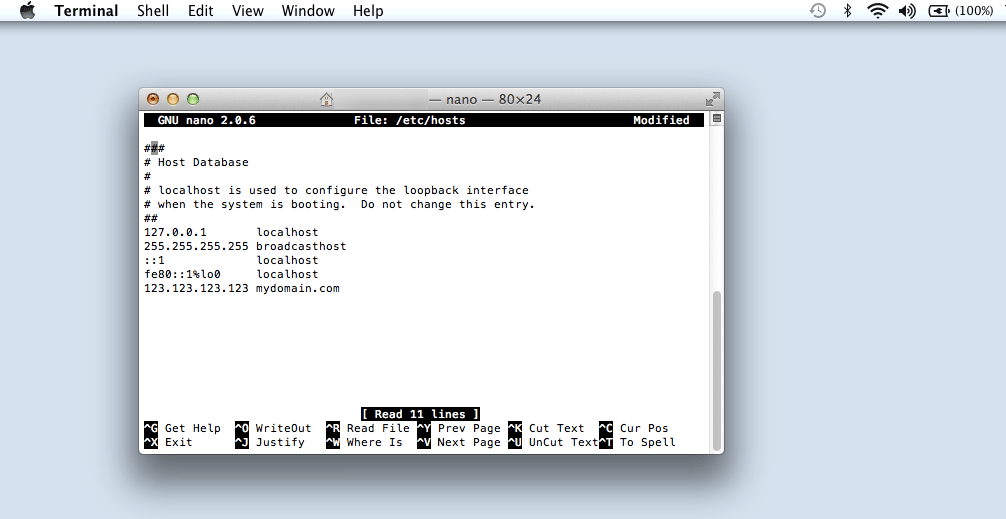 nano text editor mac